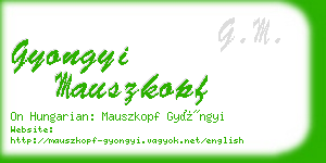 gyongyi mauszkopf business card